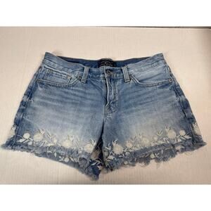Lucky Brand The Cut Off Shorts Flowers Embroidered Womens Size 26 / 2